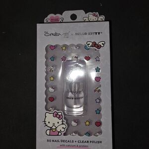 Hello Kitty Nail Decals with Clear Polish Set